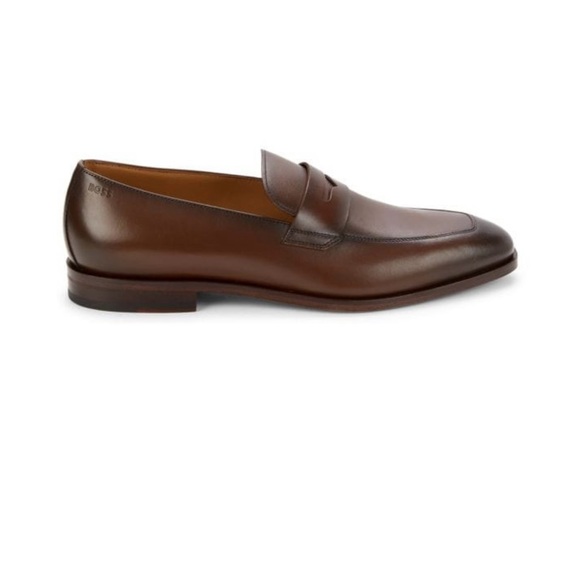 BOSS Lisbon Leather Penny Loafers - Picture 4 of 15